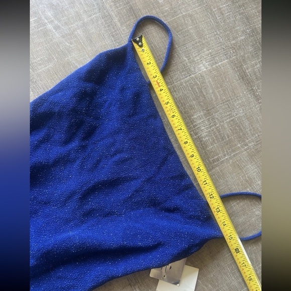 Vintage Y2K City Triangles Blue Glitter Midi Dress M Whimsigoth Fairy USA NWT - Picture 9 of 14